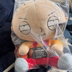 Stewie Griffin Plush Toy with Red and Orange Outfit